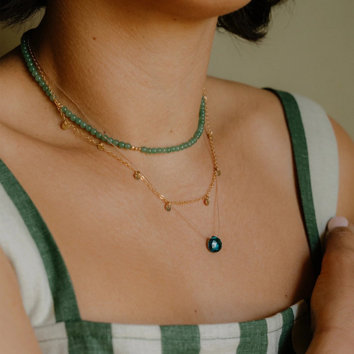 Fine Cord Necklace | Portofino Blue Quartz (NEW) Necklaces Wanderlust Life 