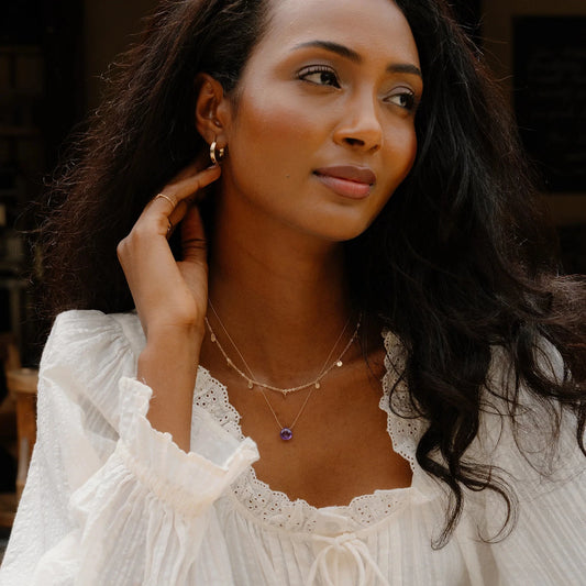 Fine Cord Necklace | Purple Amethyst Necklaces Wanderlust Life 