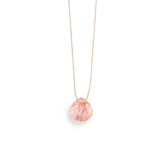 Fine Cord Necklace | Strawberry Quartz Necklaces Wanderlust Life 