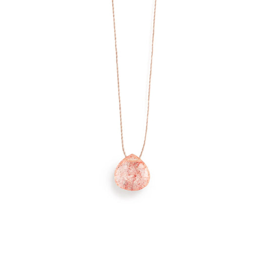 Fine Cord Necklace | Strawberry Quartz Necklaces Wanderlust Life 