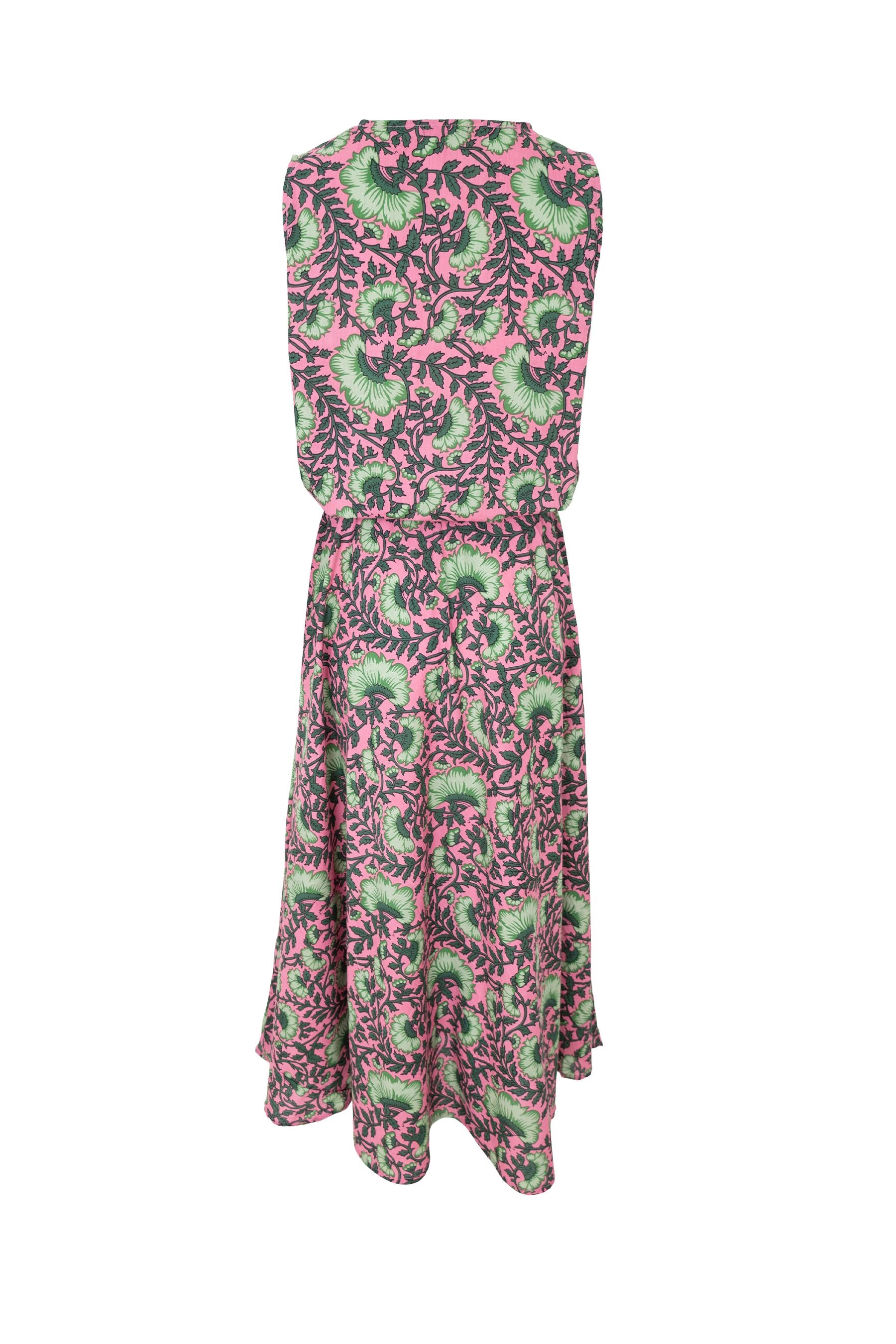 Flora Summer Dress | Pink Dahlia Dresses Black Colour 