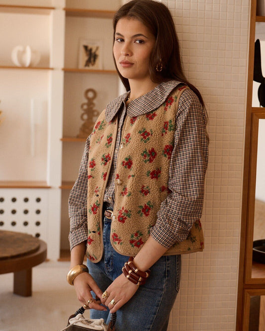 Florrie Vest | Taupe Gilet Parisienne Collection 