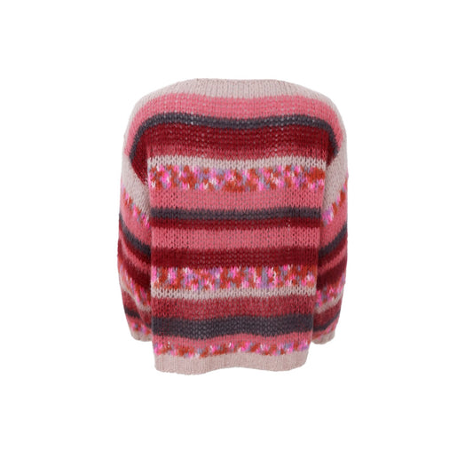 Fontana Multi Stripe Jumper | Berry Jumper Black Colour 