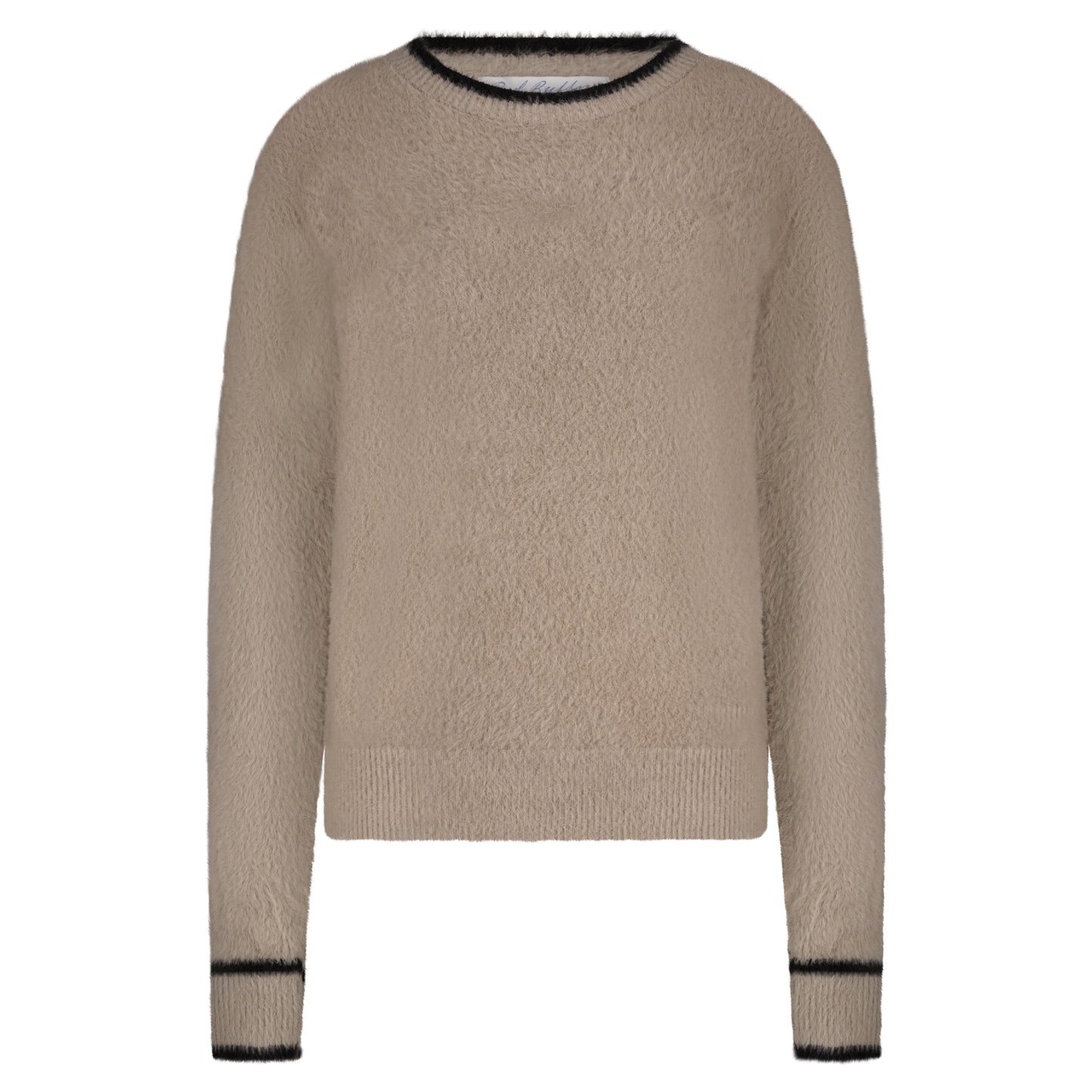 Fuzzy Sweater | Clay/Black Knitwear Red Button 