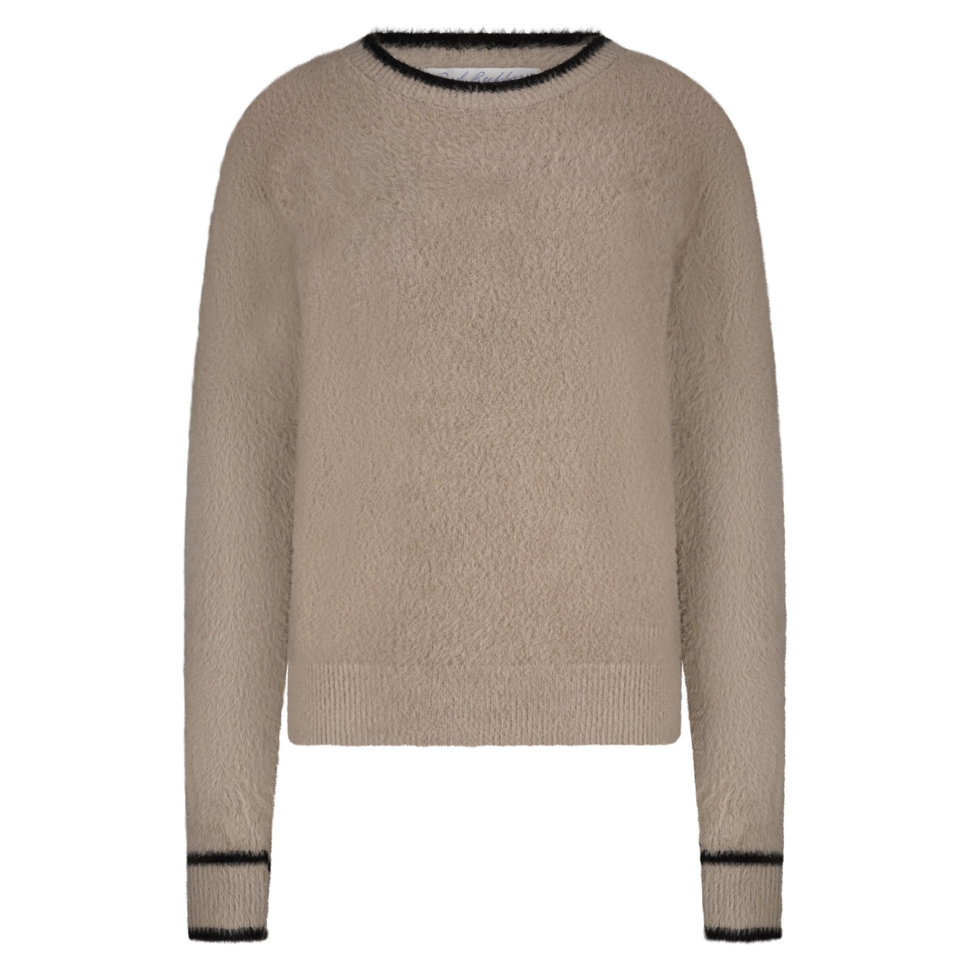 Fuzzy Sweater | Clay/Black Knitwear Red Button 
