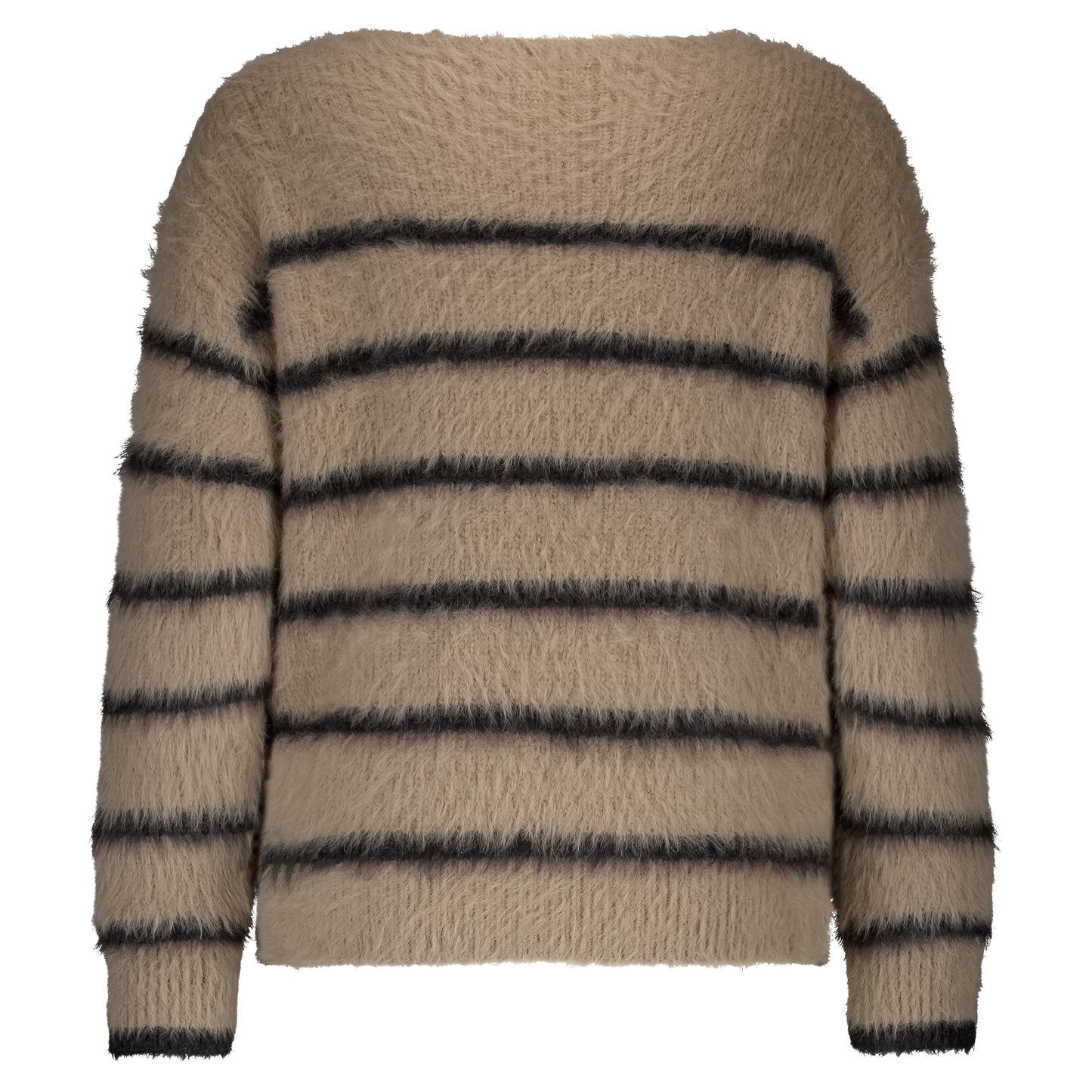 Fuzzy Sweater | Latte/Black Cardigan Red Button 