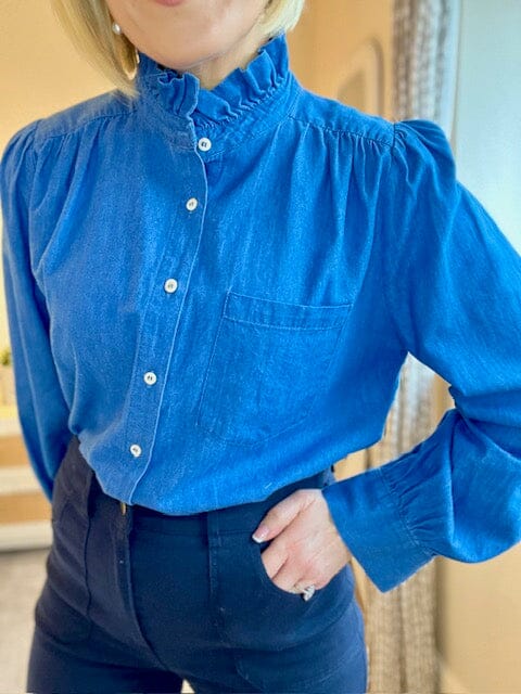 Gabrielle Frill Shirt | Denim Shirt French Edit 