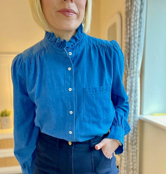 Gabrielle Frill Shirt | Denim Shirt French Edit 
