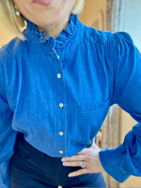 Gabrielle Frill Shirt | Denim Shirt French Edit 