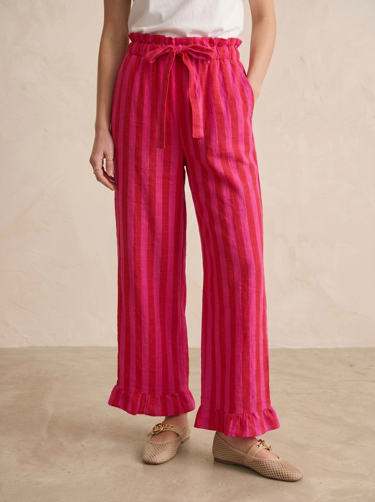 Ginevra Stripe Trousers | Fuchsia Trousers Parisienne Collection 