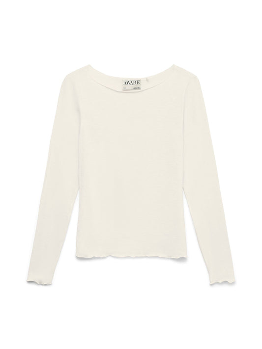 Glesha Boatneck Top | Bone White Shirts & Tops Aware 