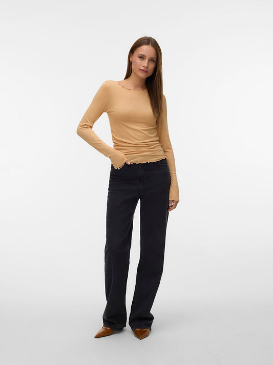 Glesha Boatneck Top | Latte Shirts & Tops Aware 