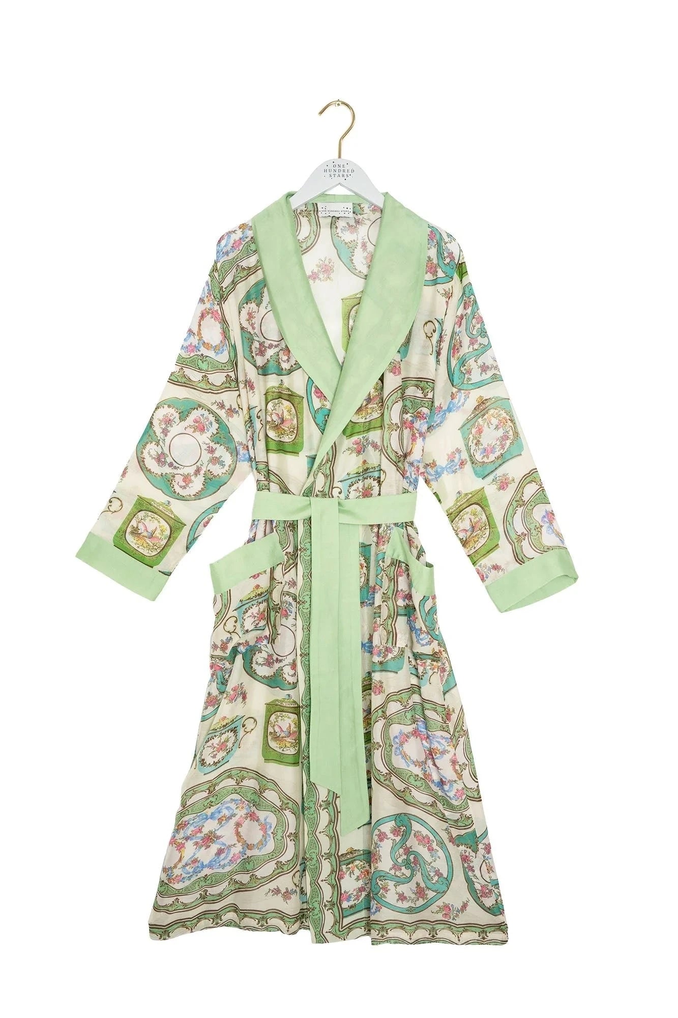 Gown | Afternoon Tea | Green Dressing Gown One Hundred Stars 