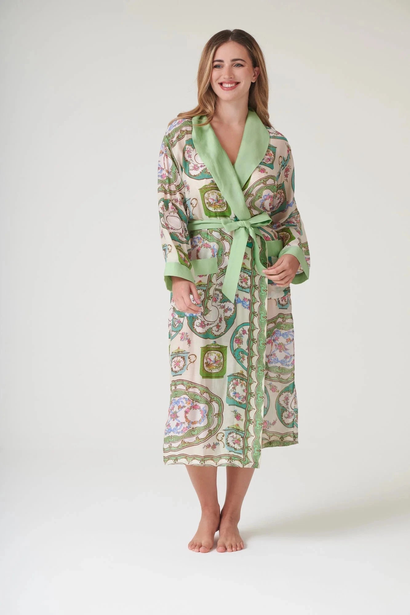 Gown | Afternoon Tea | Green Dressing Gown One Hundred Stars 