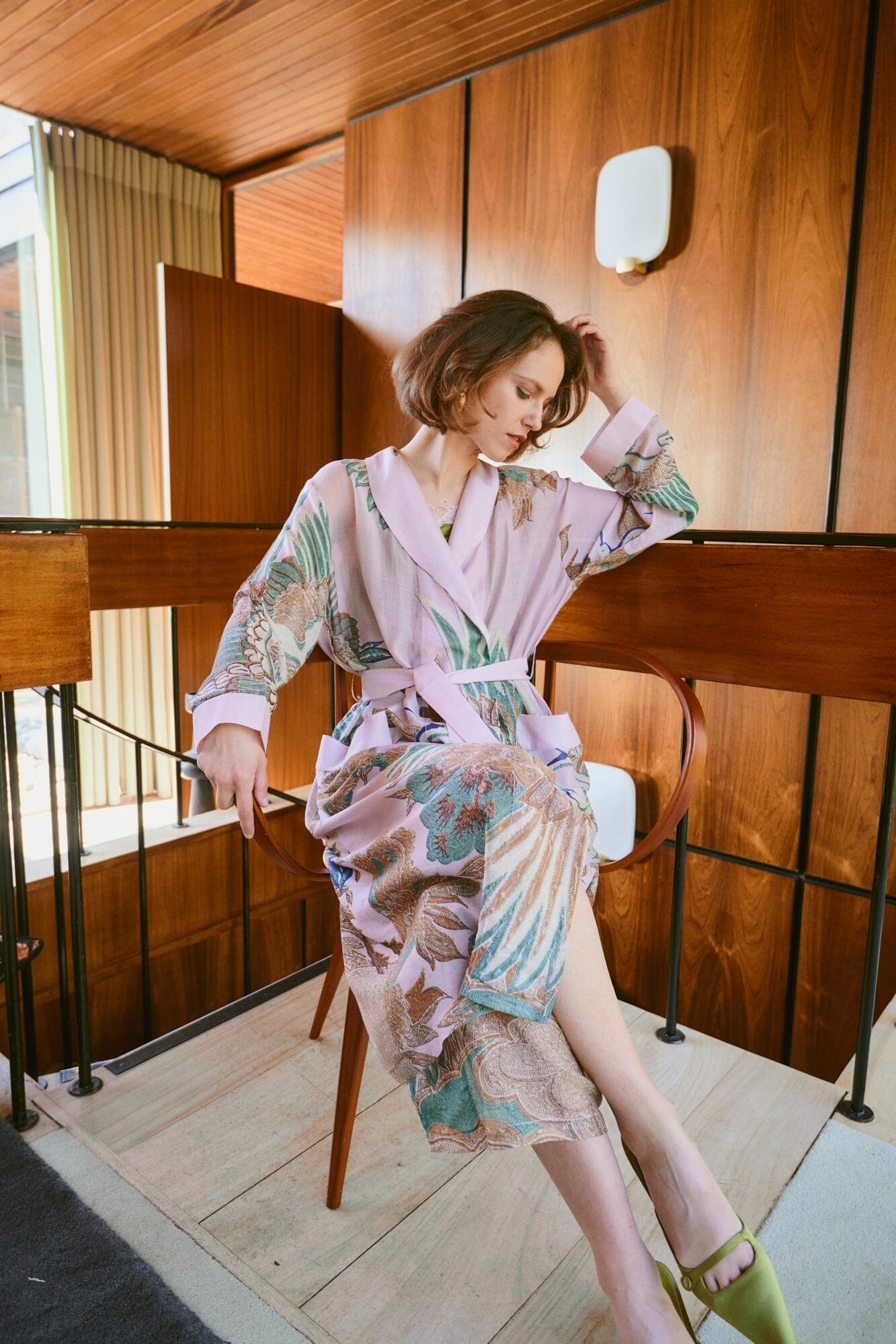 Gown | Crane Plaster Pink Dressing Gown One Hundred Stars 