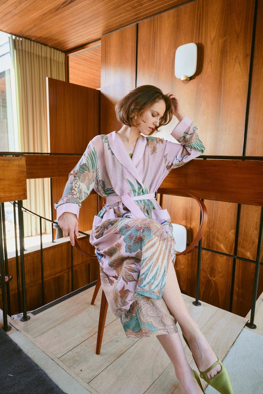 Gown | Crane Plaster Pink Dressing Gown One Hundred Stars 