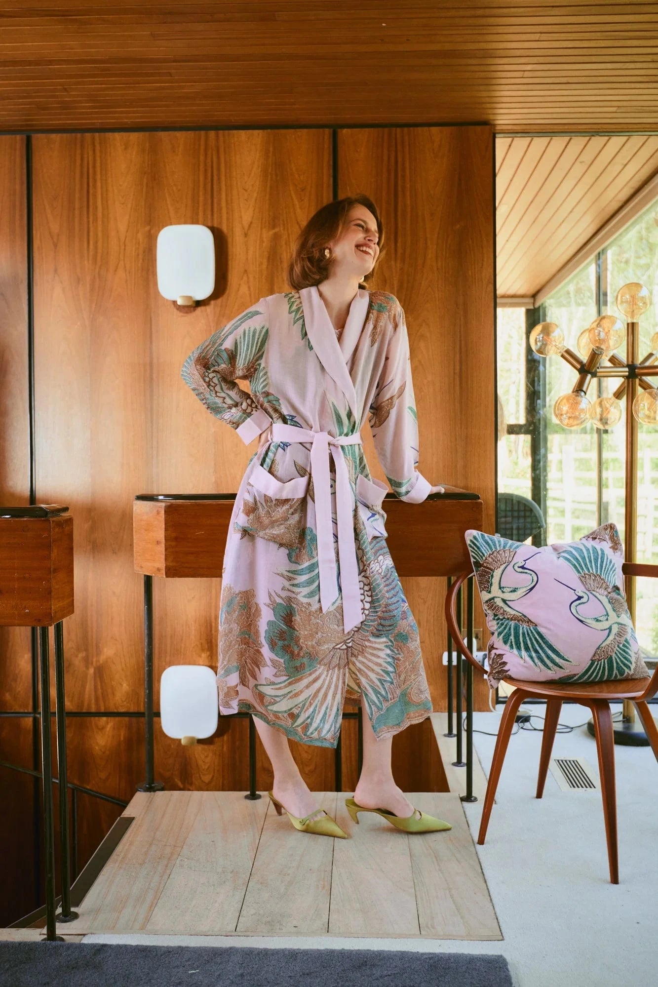 Gown | Crane Plaster Pink Dressing Gown One Hundred Stars 