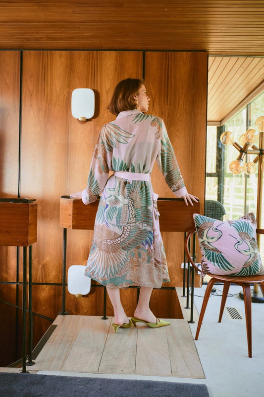 Gown | Crane Plaster Pink Dressing Gown One Hundred Stars 