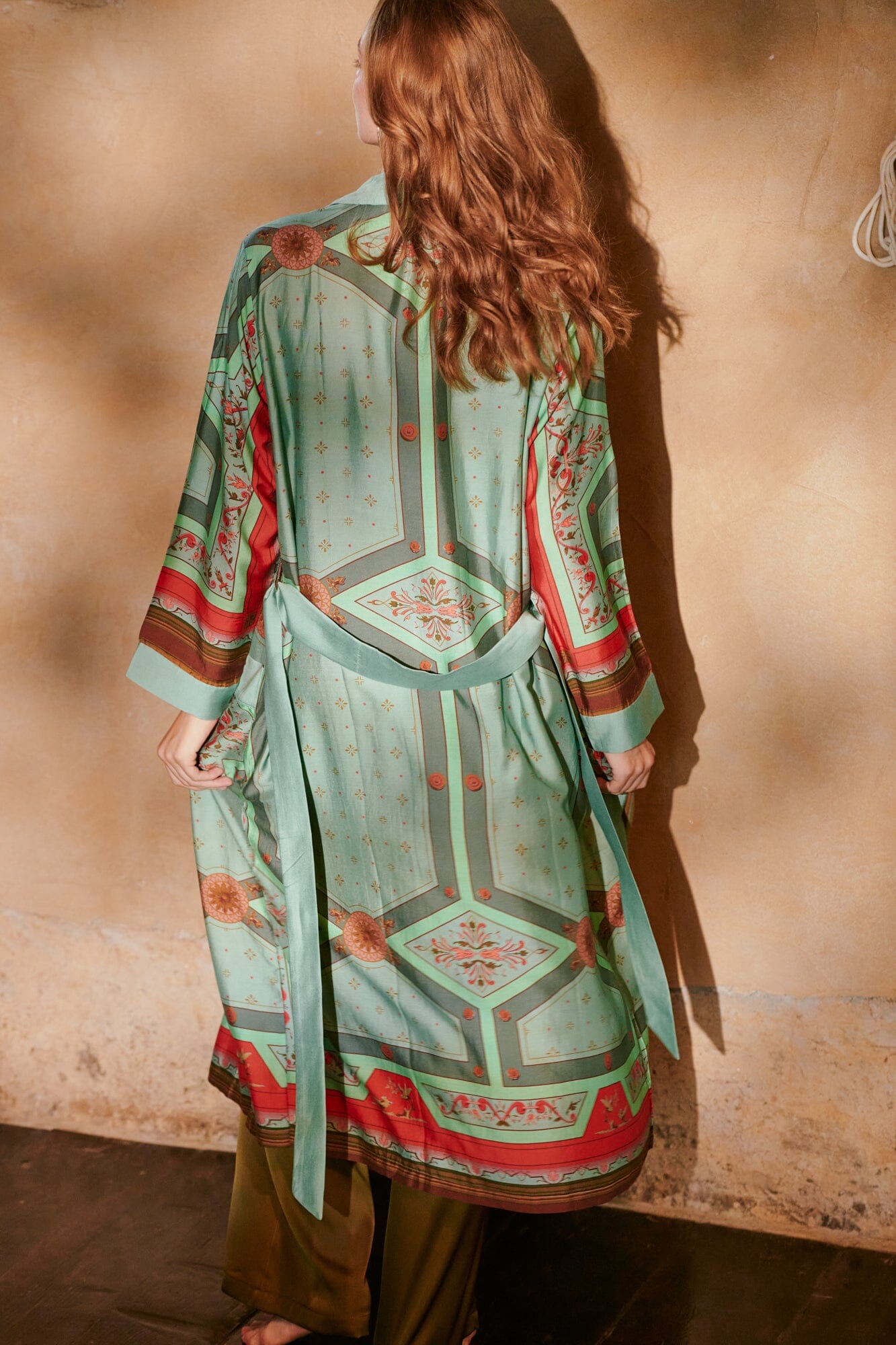 Gown | Fleur De Lys | Aqua Dressing Gown One Hundred Stars 