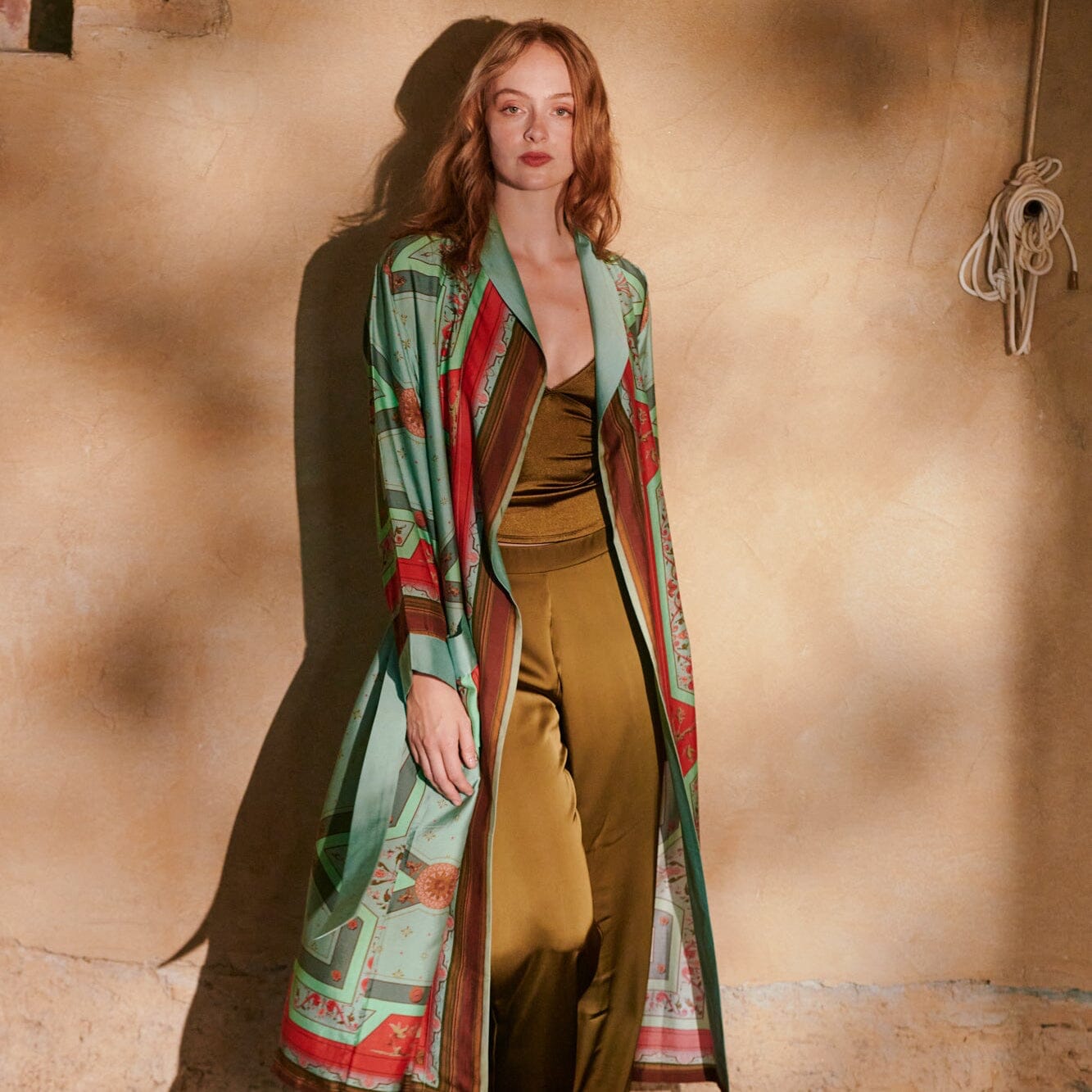 Gown | Fleur De Lys | Aqua Dressing Gown One Hundred Stars 