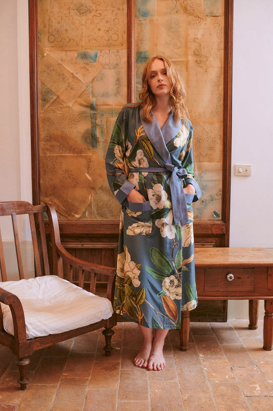 Gown | Rhodoleia | Blue Dressing Gown One Hundred Stars 