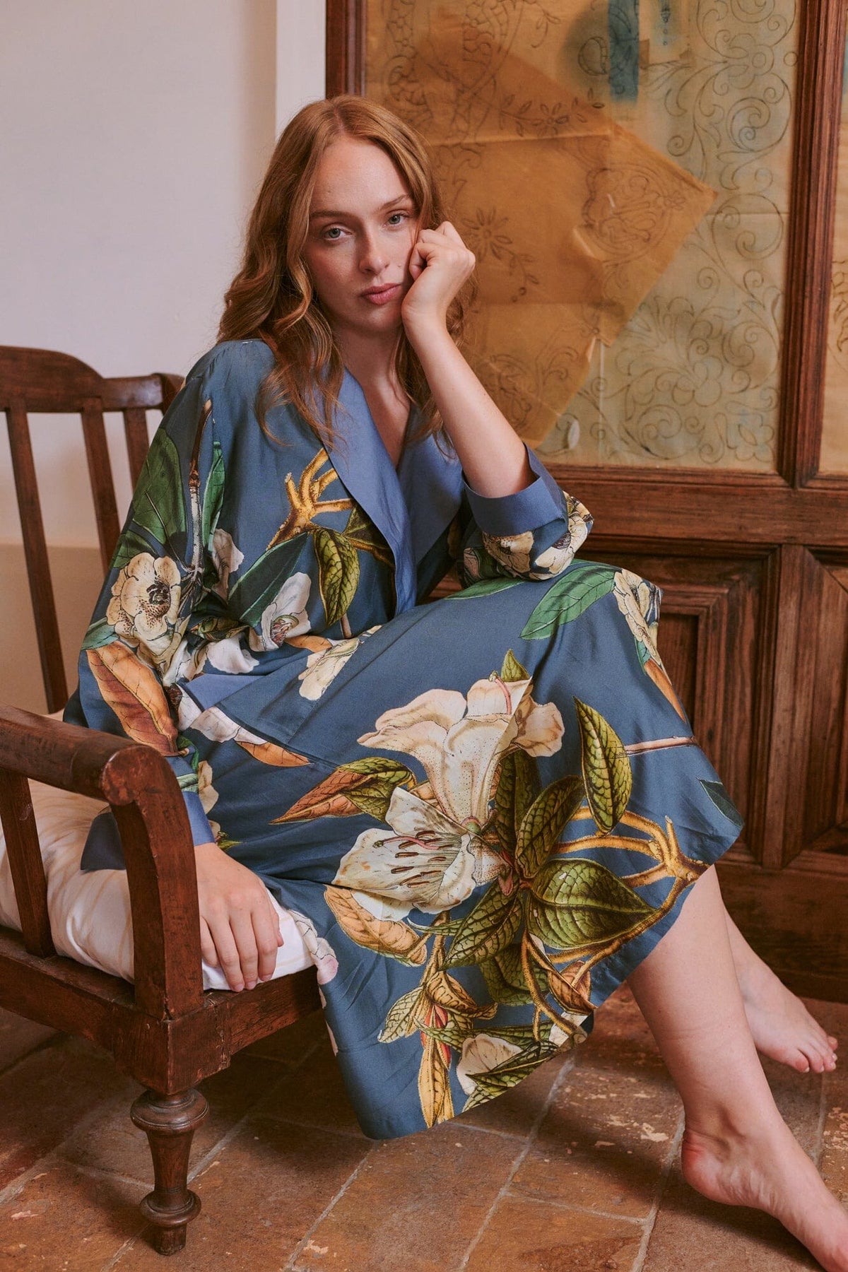 Gown | Rhodoleia | Blue Dressing Gown One Hundred Stars 