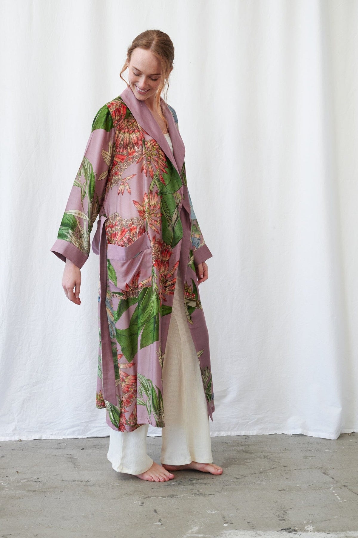 Gown | Rhodoleia | Pink Dressing Gown One Hundred Stars 