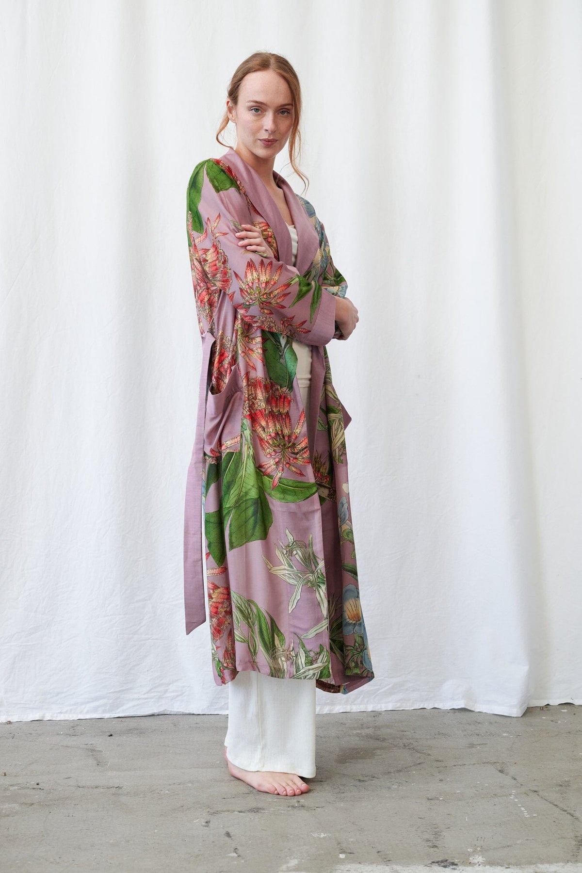 Gown | Rhodoleia | Pink Dressing Gown One Hundred Stars 