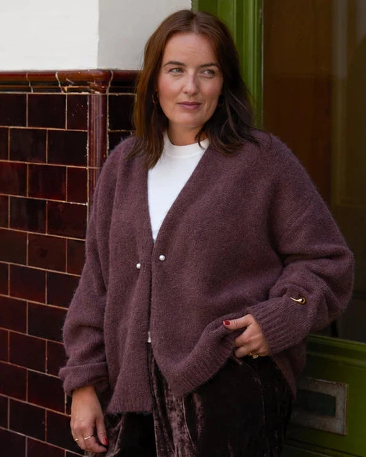 Grace Cardigan | Plum Cardigan Chalk 