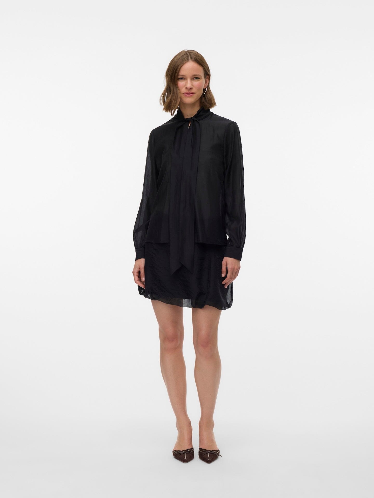 Halston Bow Top | Black Blouse Vero Moda 