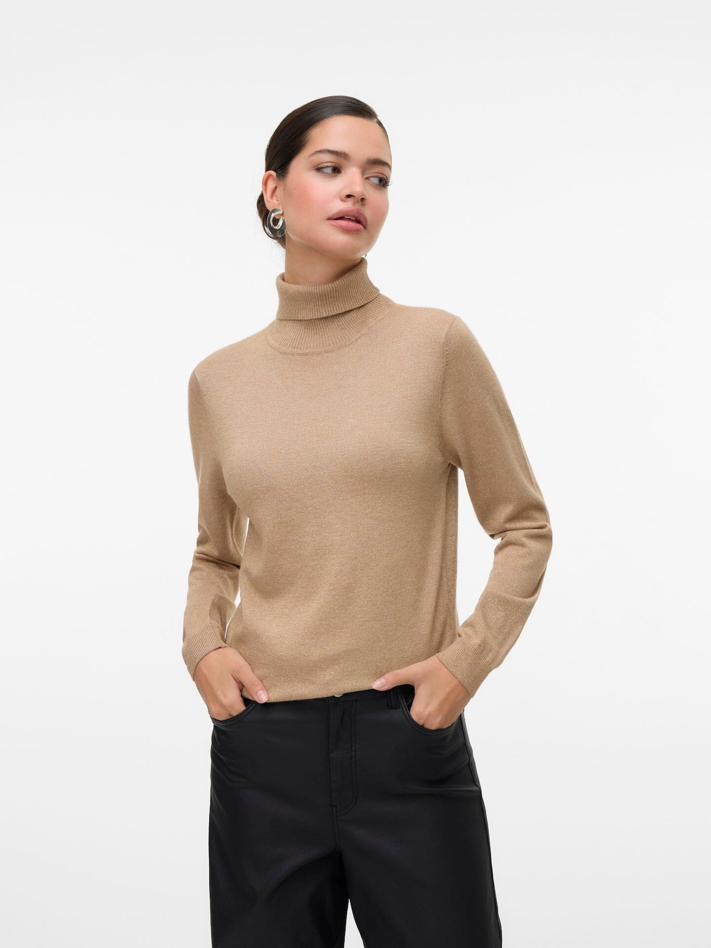 Happiness Glitter Rollneck | Silver Mink Sweater Vero Moda 