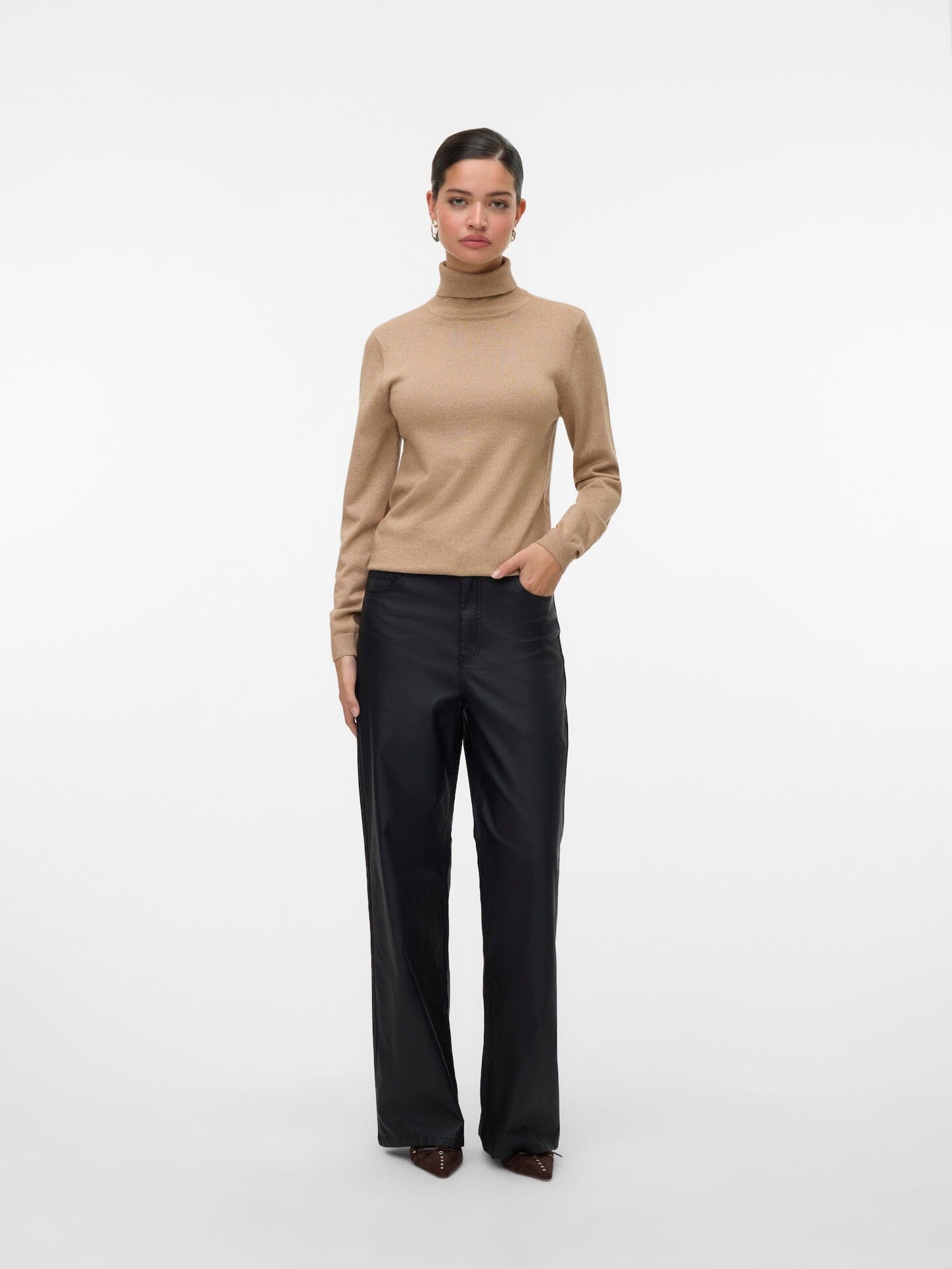 Happiness Glitter Rollneck | Silver Mink Sweater Vero Moda 