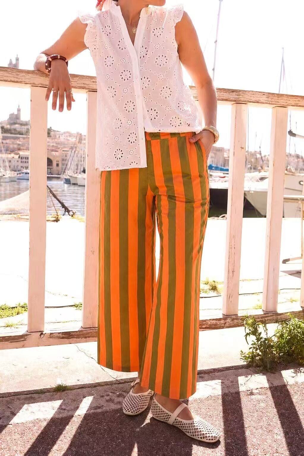 Harper Pants | 2 Colours Pants Parisienne Collection Khaki UK - S 