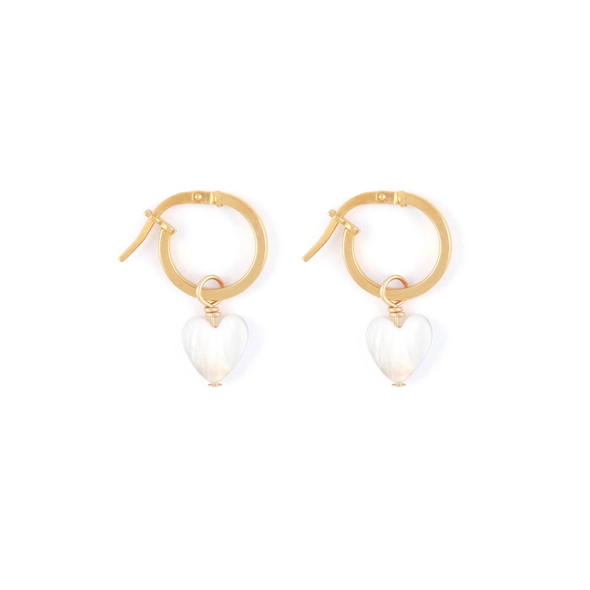 Heart Creole Hoop Earrings | Mother of Pearl Earrings Wanderlust Life 