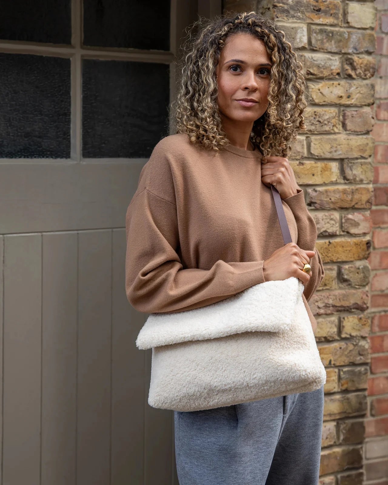 Holborn Bag | Sherpa Clutch bag Chalk 