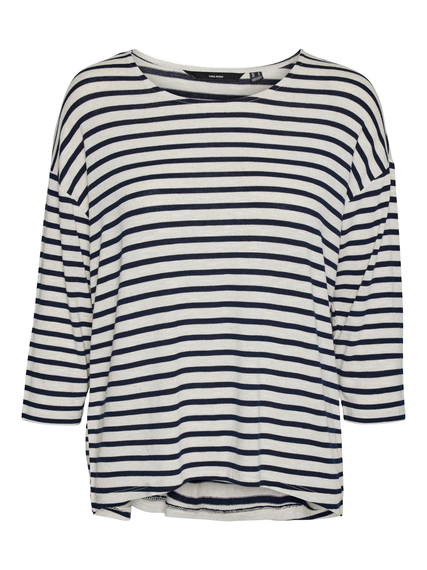 Holly 3/4 Stripe Top | Silver Lining/Navy Blazer Shirts & Tops Vero Moda 