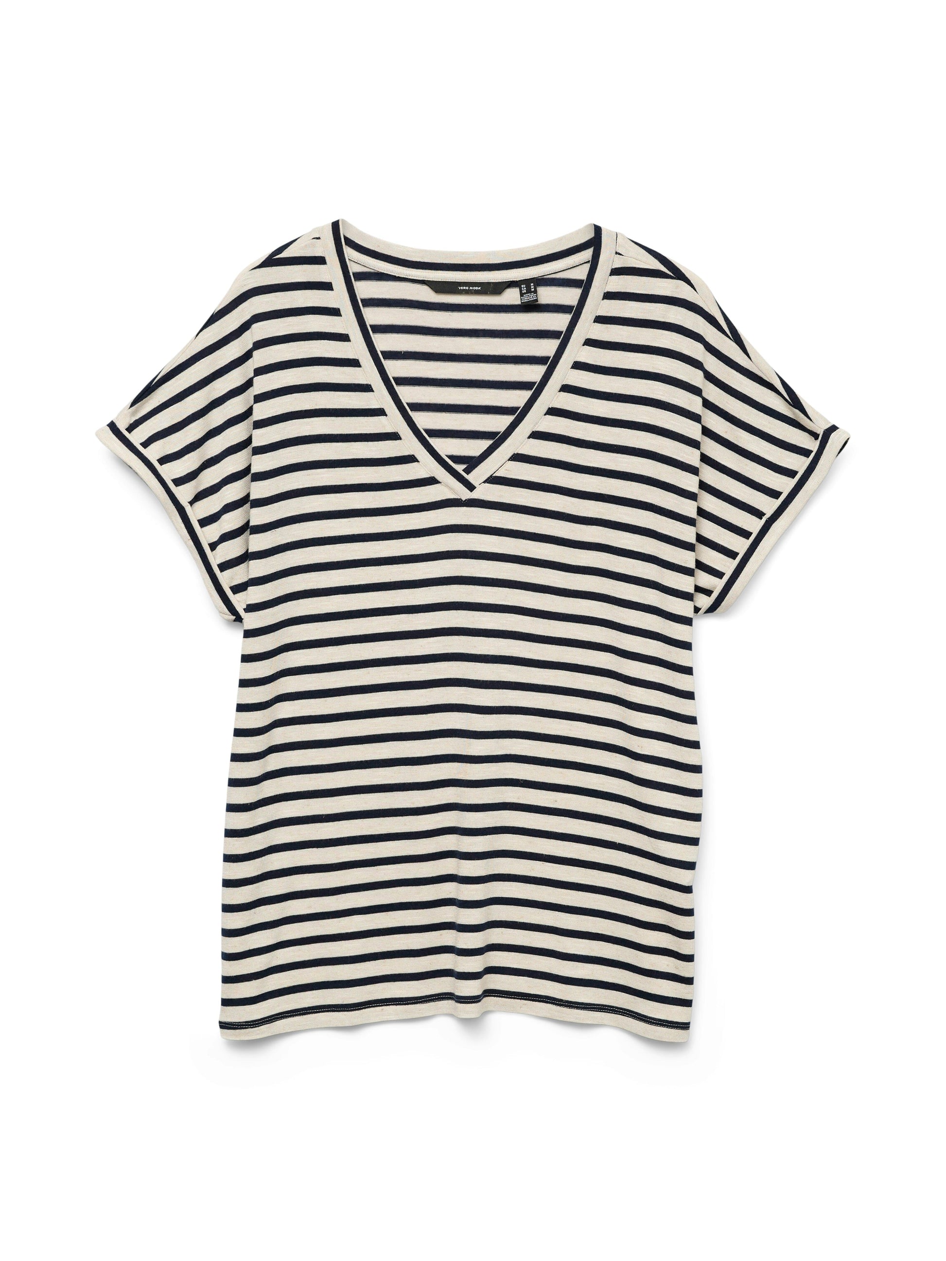 Holly Stripe Top | Silver Lining/Navy Blazer Shirts & Tops Vero Moda 