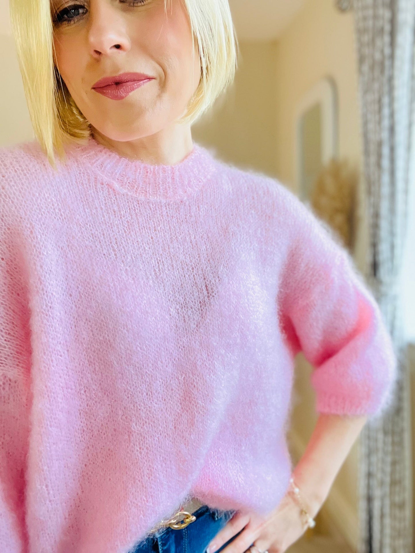 Inès Mohair Jumper | Multiple Colours Knitwear French Edit Baby Pink 