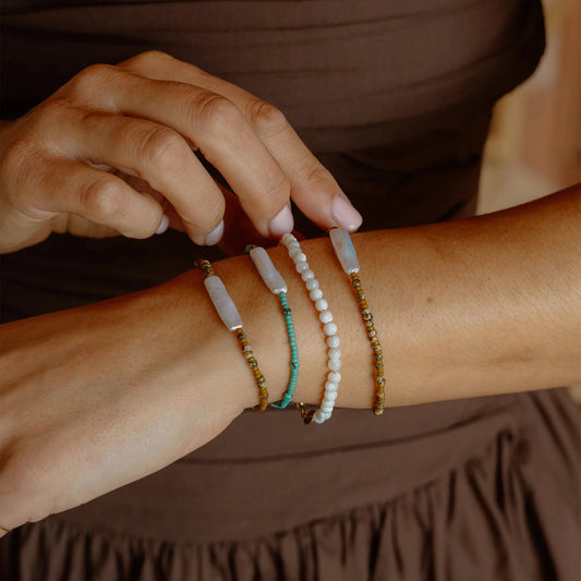 Ischia Beaded Bracelet | Pearl and Turquoise Bracelet Wanderlust Life 