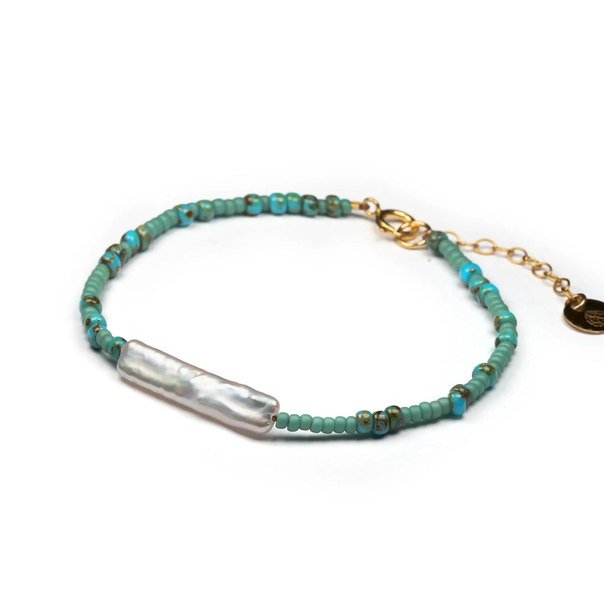 Ischia Beaded Bracelet | Pearl and Turquoise Bracelet Wanderlust Life 
