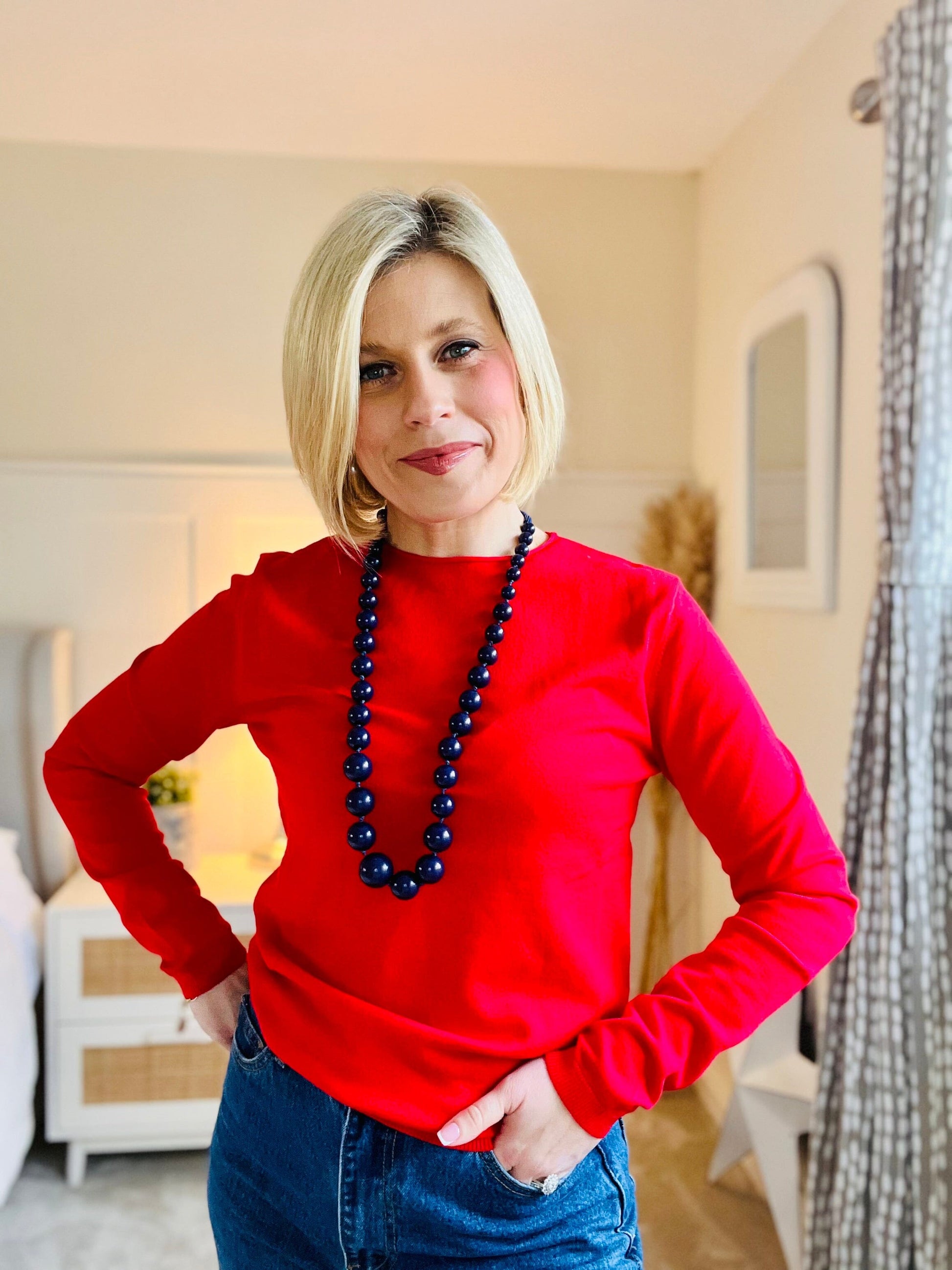 Jade Jumper | Red Shirts & Tops Chalk 