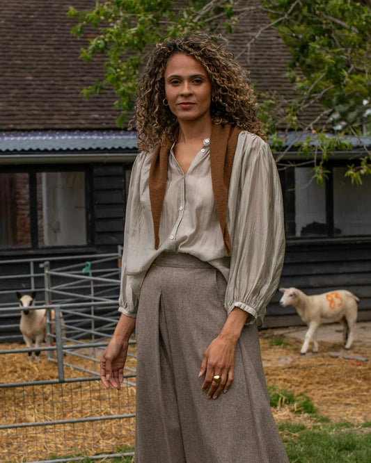 Jane Triangle Scarf | Bracken Scarves Chalk 
