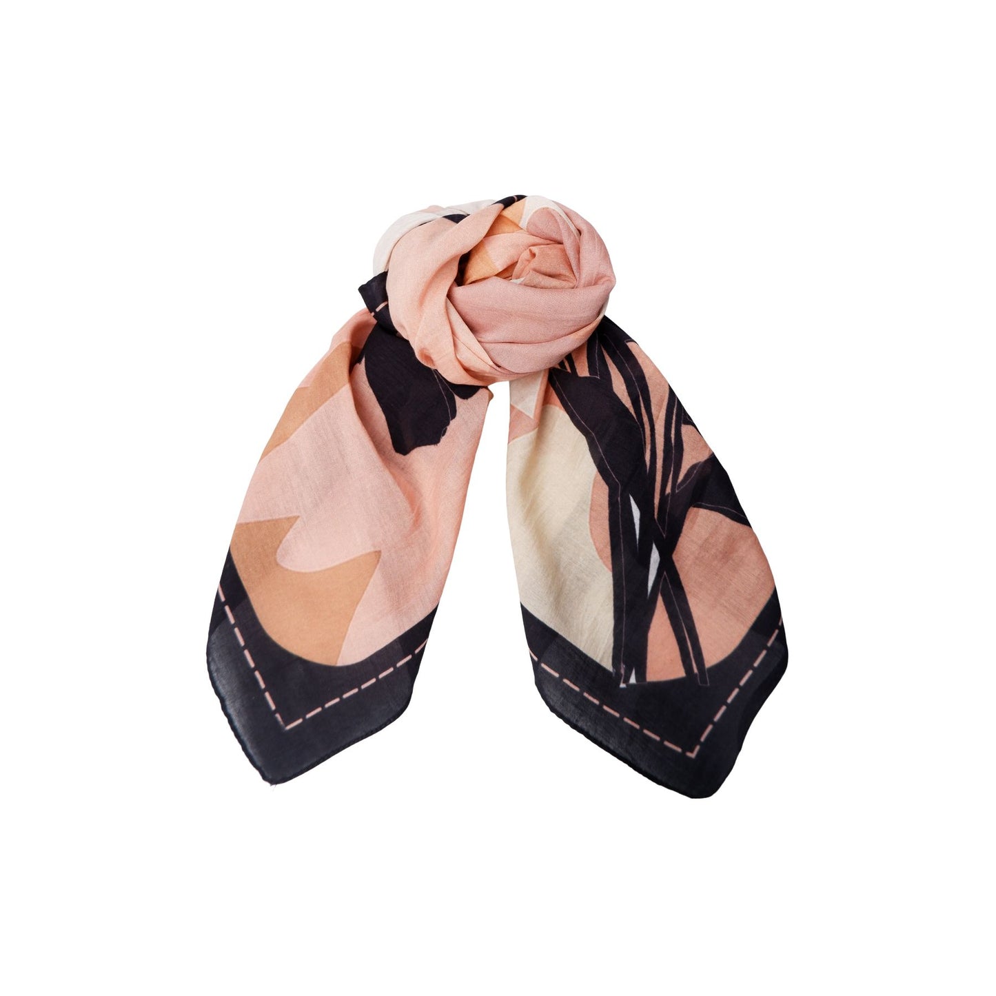 Jenna Mini Scarf | Peach Scarves Black Colour 