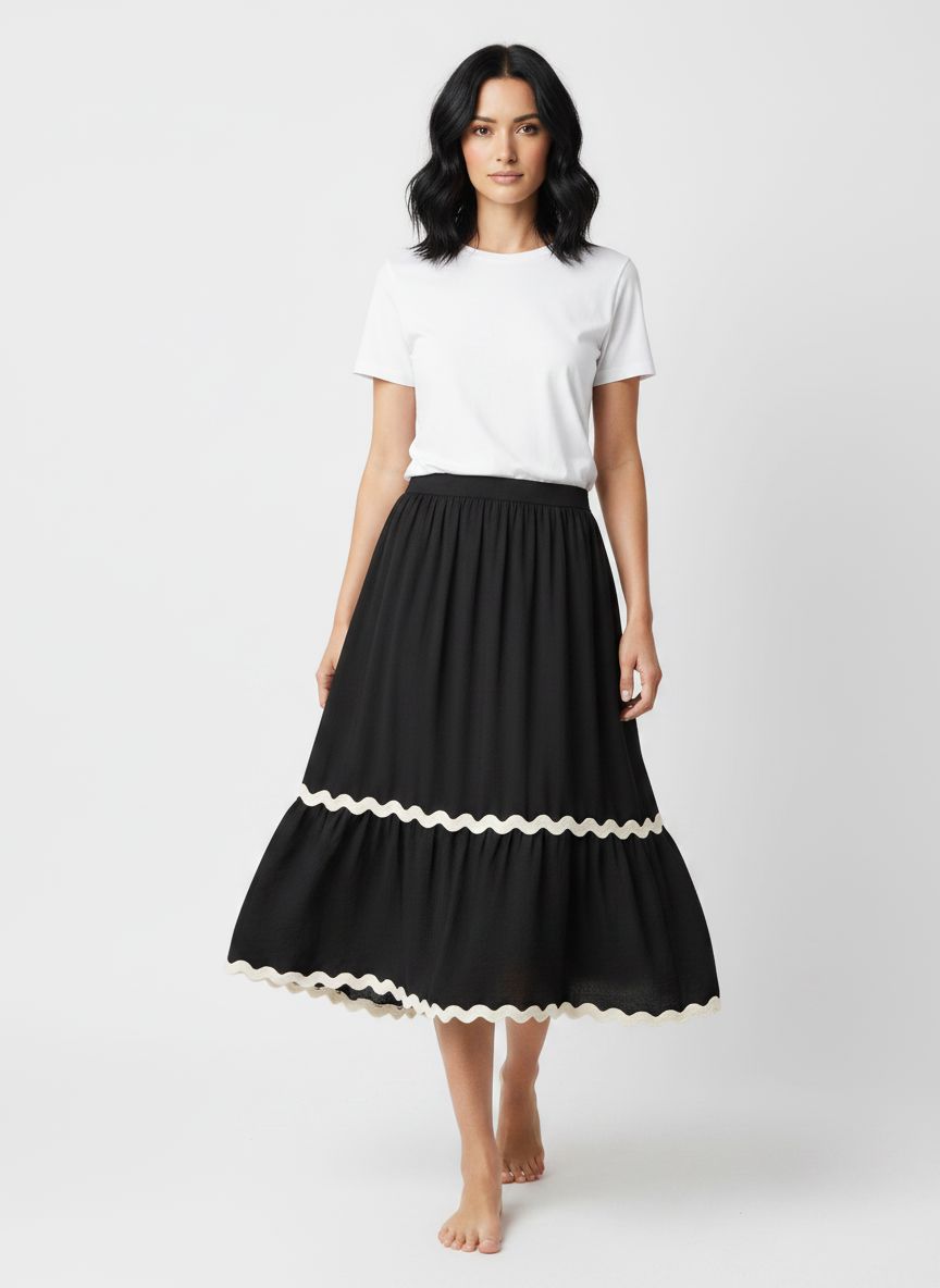 Jenna Skirt | Black/Birch Skirt Vero Moda 