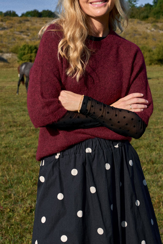 Jennie Dotted Mesh Blouse | 3 Colours Shirts & Tops Black Colour 