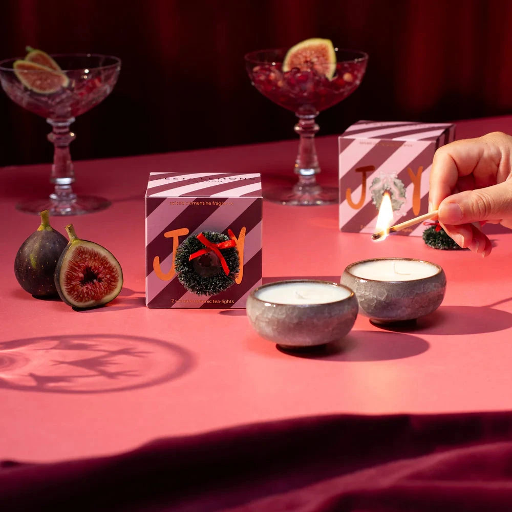 Joy Tea Lights | Spiced Clementine Candle Zesty Lemons 