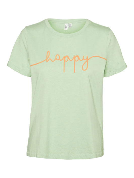 Kami T-Shirt | Happy | Reed/Tangerine Shirts & Tops Vero Moda 