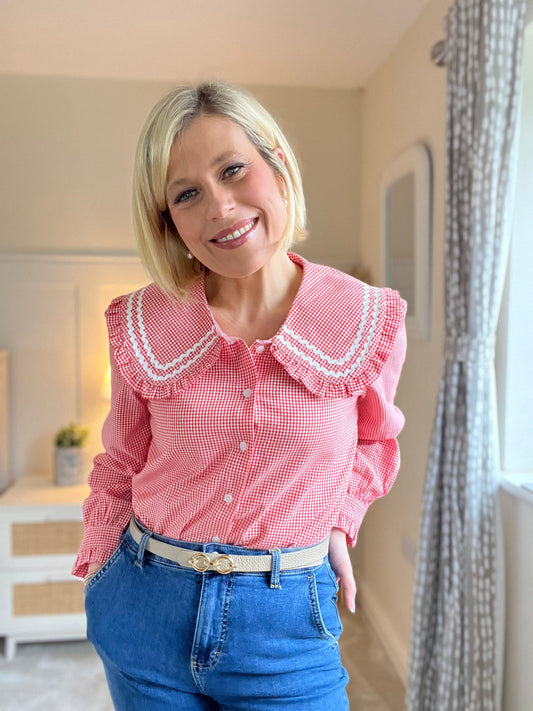 Kara Blouse | Red Blouse Parisienne Collection 