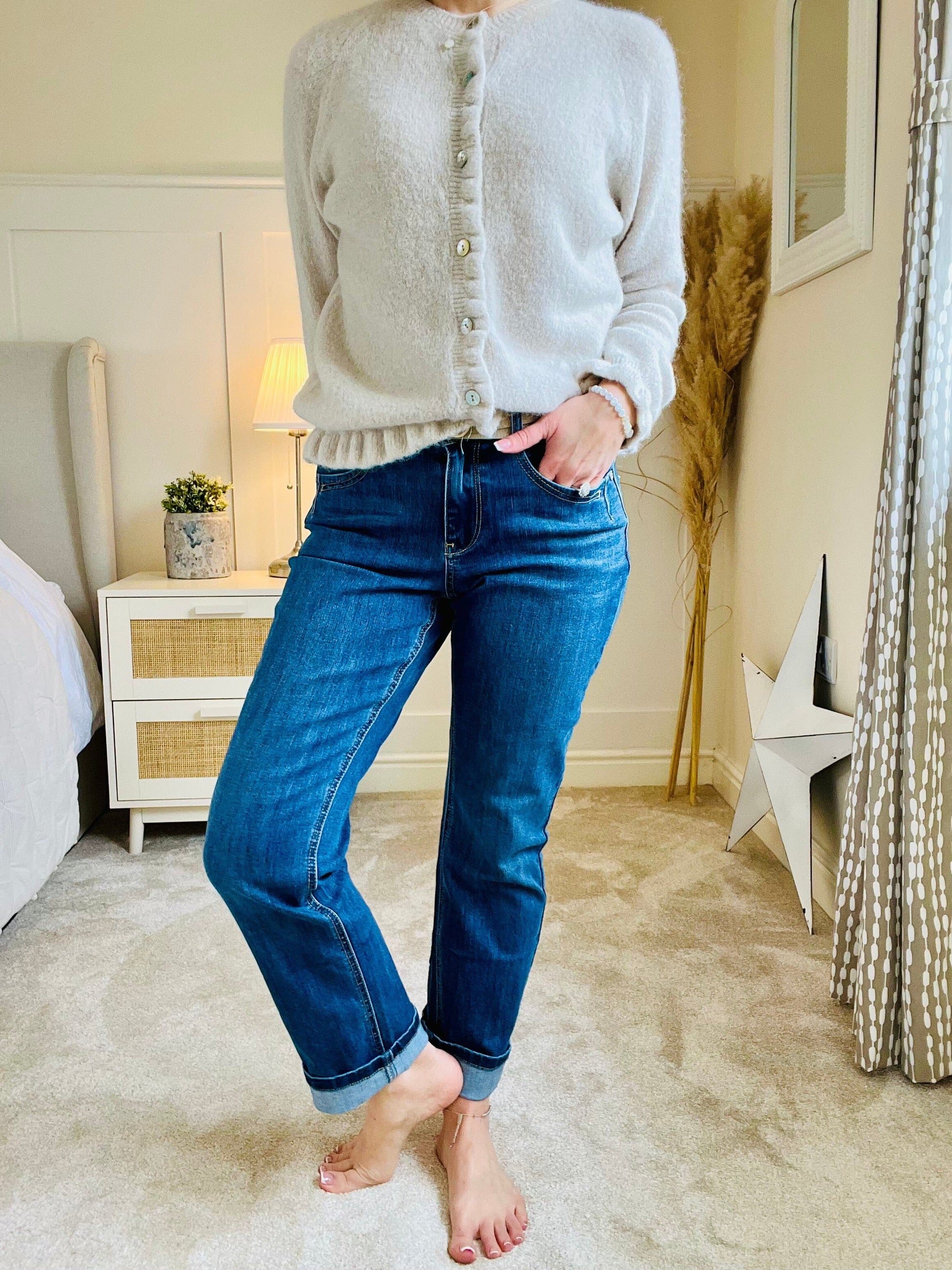 Kate Jeans | Stone Used Pants Red Button 