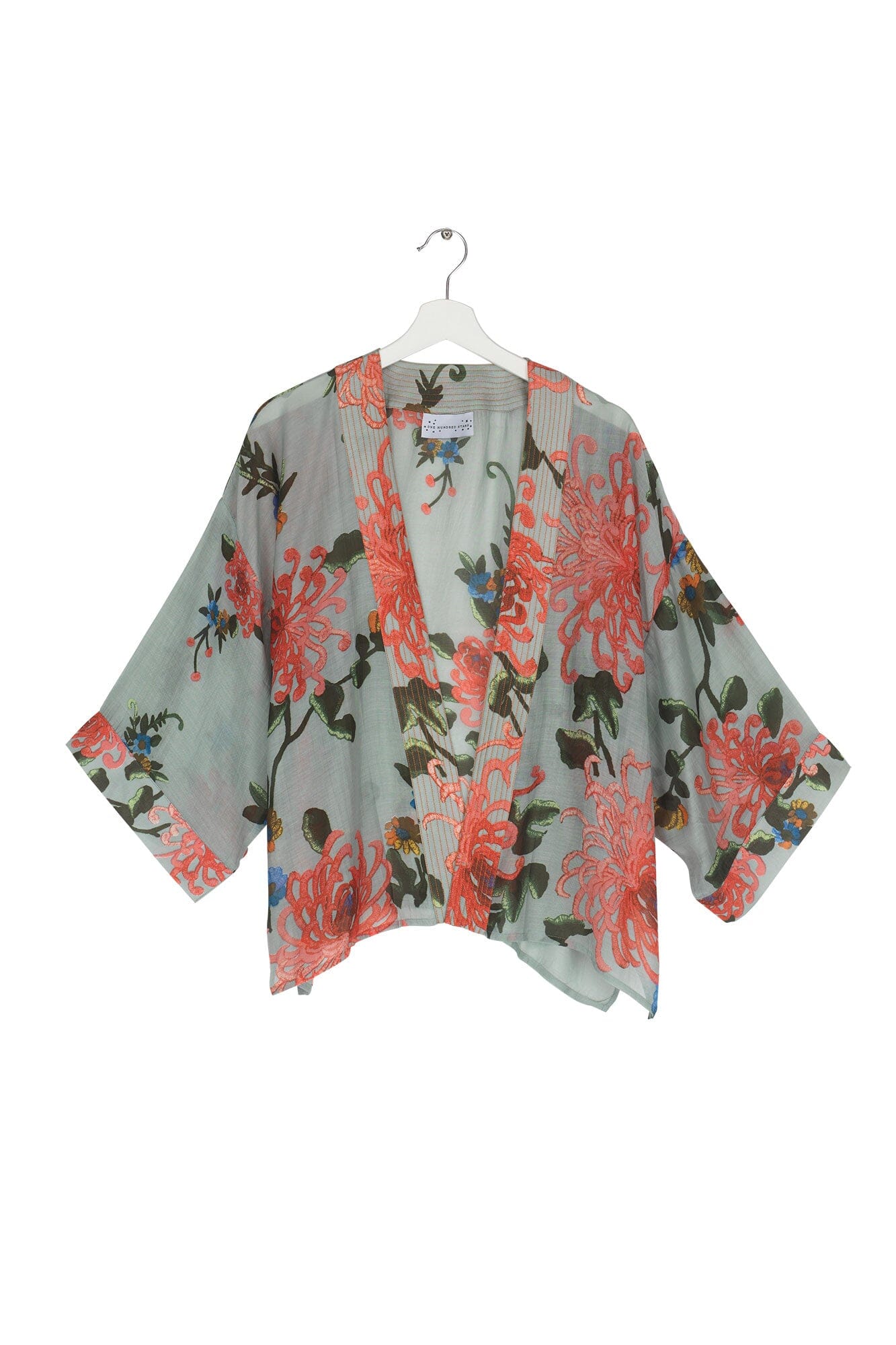 Kimono | Chrysanthemum | Aqua Casual Kimonos One Hundred Stars 